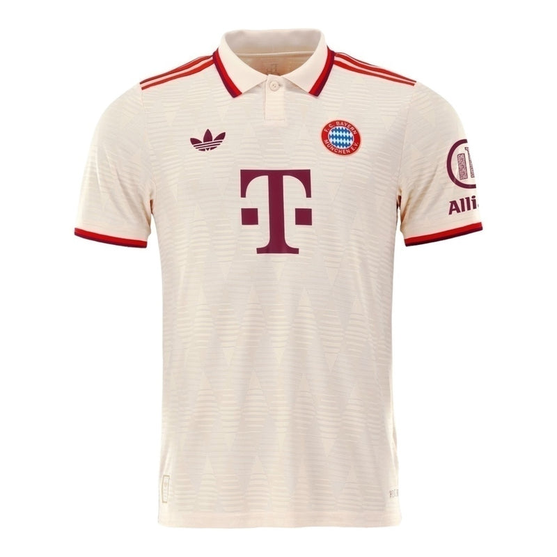 Camisa Bayern de Munique III 24/25 - Torcedor Adidas Masculina - Bege com detalhes em vermelho