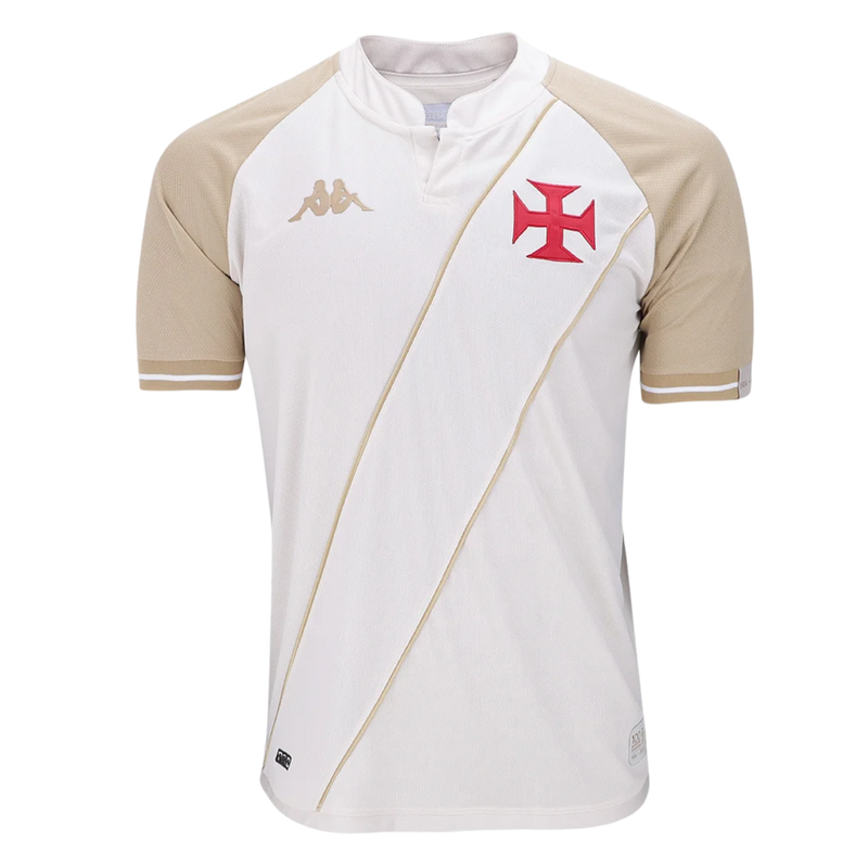 Camisa Vasco 3 2024 - 100 anos Resposta Histórica Kappa Masculina Bege - PRÉ VENDA