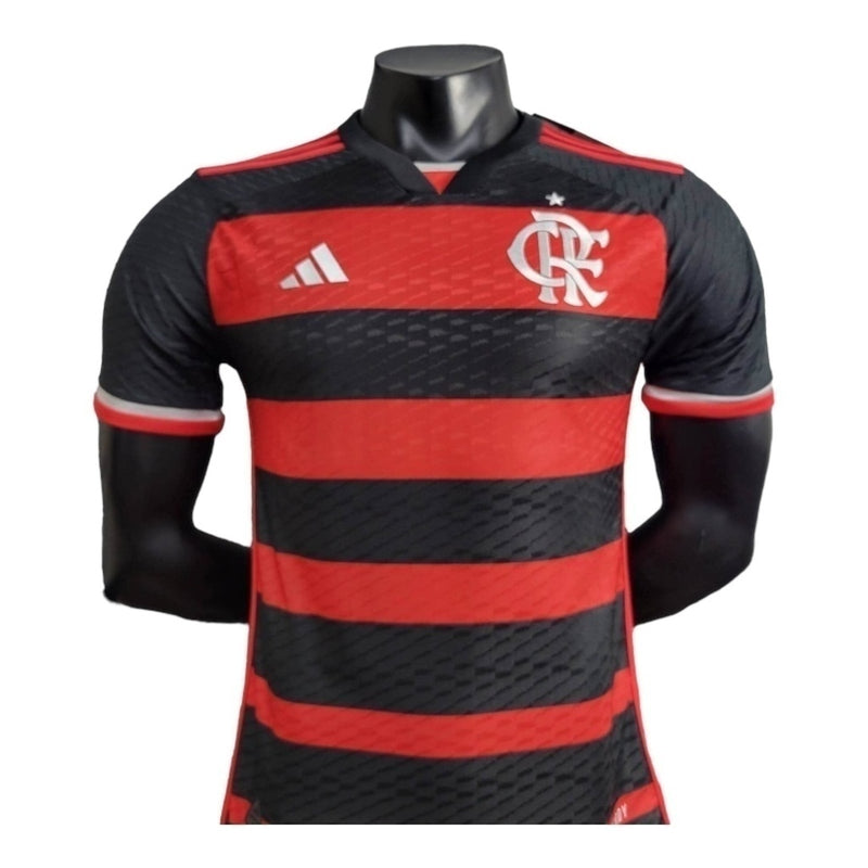 Camisa Flamengo I 24/25 - Jogador Adidas Masculina - Preta com detalhes em vermelho e com patrocínio