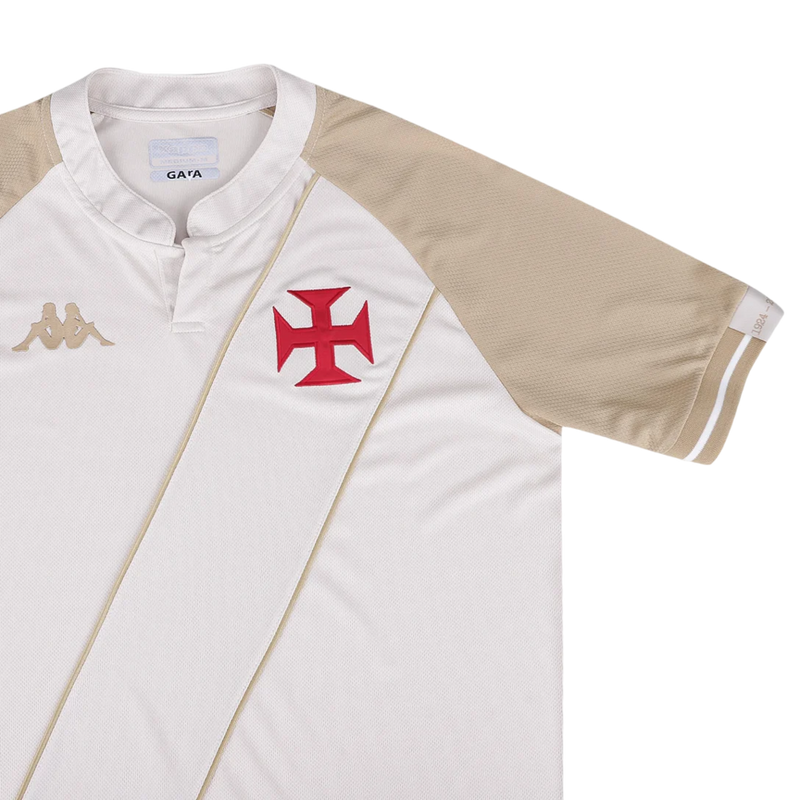 Camisa Vasco 3 2024 - 100 anos Resposta Histórica Kappa Masculina Bege - PRÉ VENDA