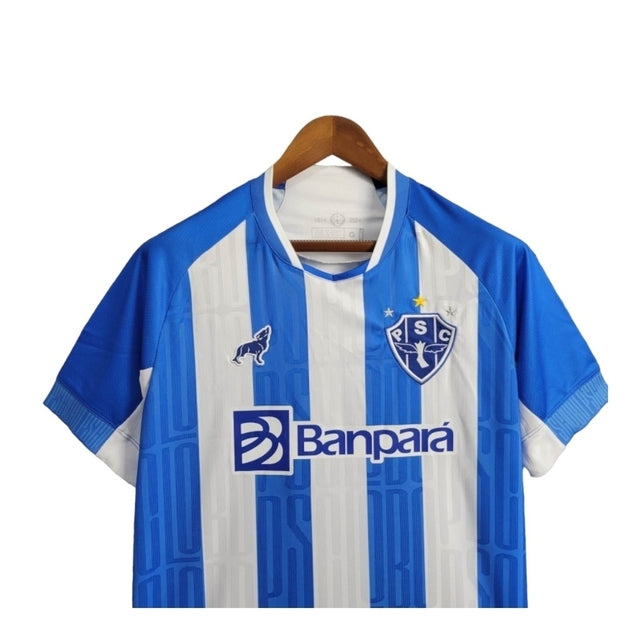 Camisa Paysandu I 24/25 - Torcedor Lobo Masculina - Branca com listra em azul